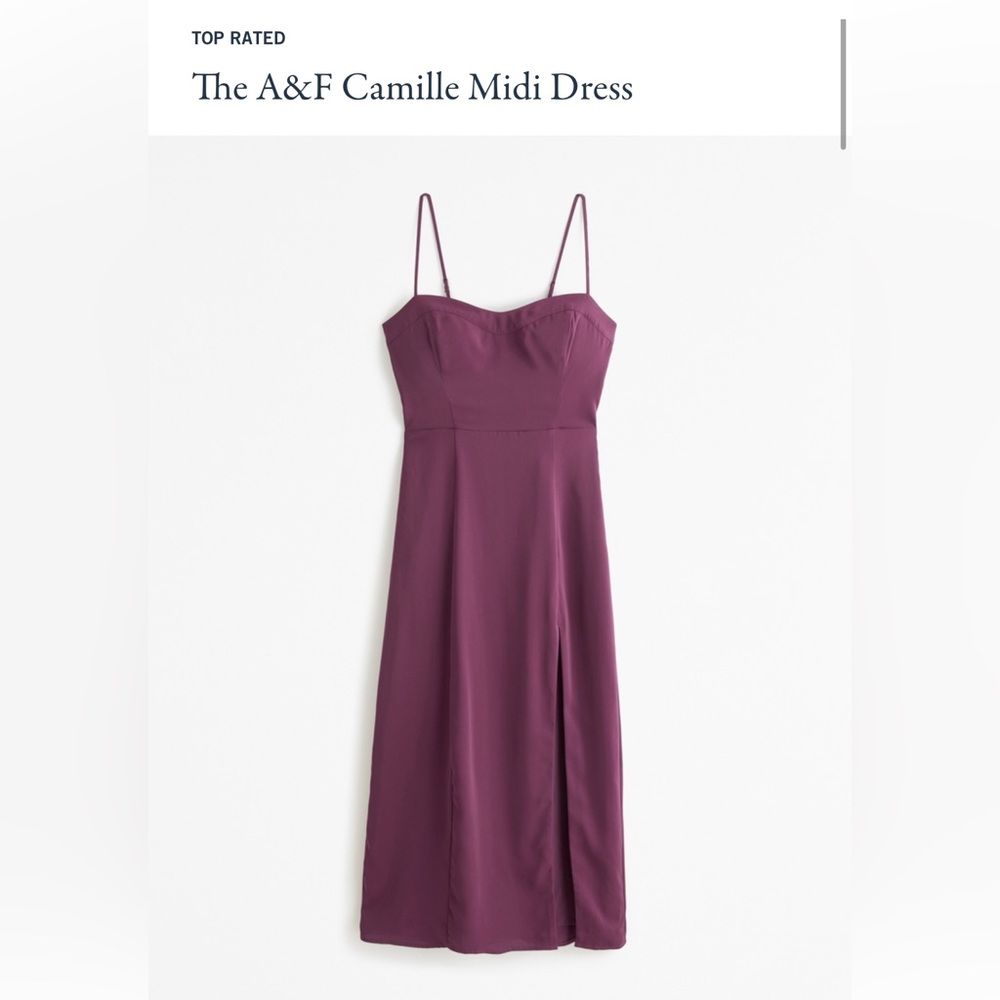 Abercrombie Camille midi dress, plum XS